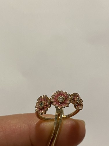 Pandora Originale Anello Tris di Margherite Rosa,m.50,placcatura in oro rosa 14k - Foto 7 di 9