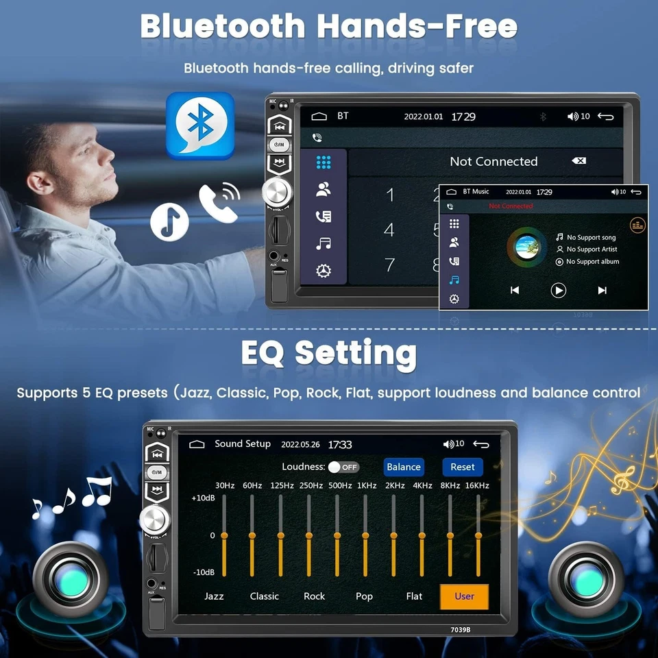 Autoradio Bluetooth Estéreo Coche Con Apple Carplay Android Auto Cámara Trasera - Imagen 4 de 4