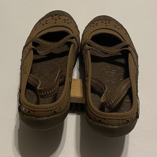 Muk Luks Shoes Womens Slingback Nubuck Floral Cut Out - Picture 6 of 9