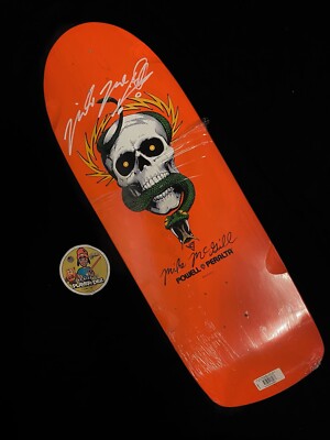 RARE SIGNED Neon Orange Powell Peralta Mike Mcgill Skateboard Deck