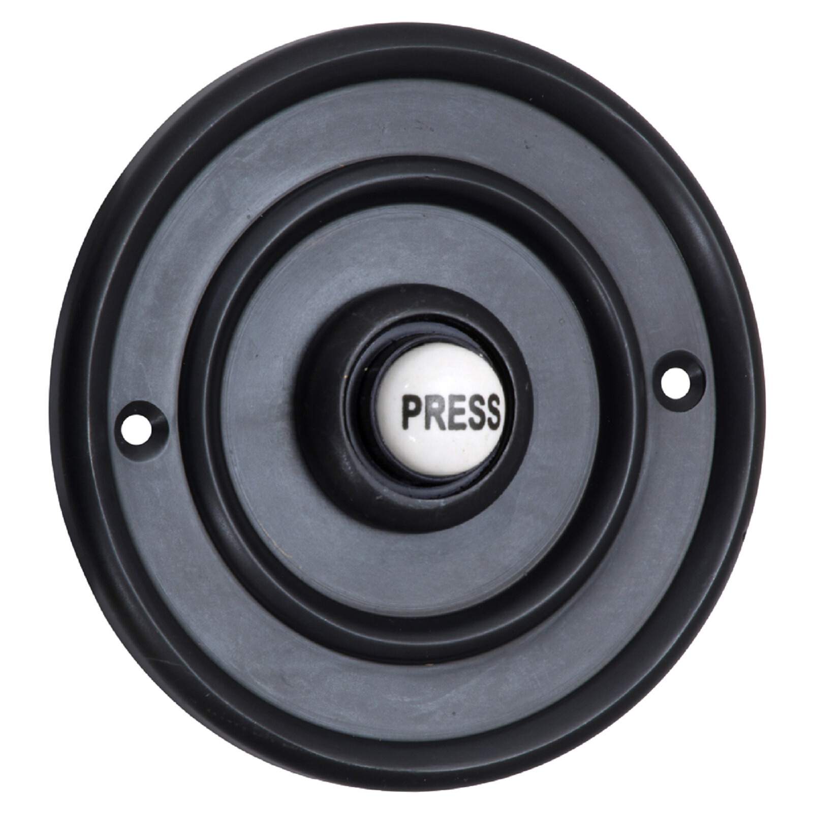 Matt Black 76mm Shaped Victorian style Door Bell Push Switch (MB1419)