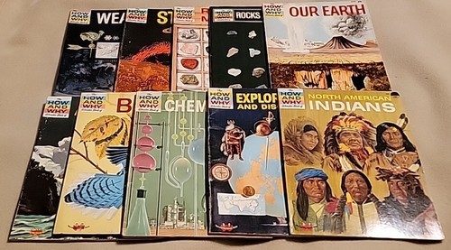 HOW AND WHY WONDER BOOK LOT of 10: 1960s Birds, Chemistry, Rocks, Stars, Weather - Afbeelding 1 van 24