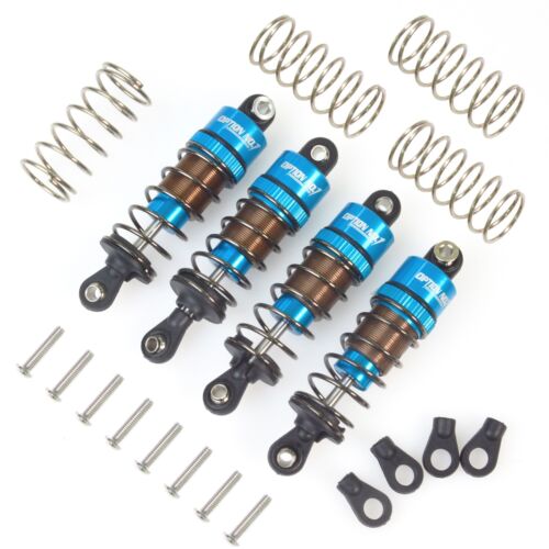 Set ammortizzatore/ammortizzatore olio anteriore/posteriore alluminio per Tamiya TT-01/TT-02/WR02 - Foto 3 di 9