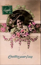 Female Model Victorian Fashion Colored RPPC B256