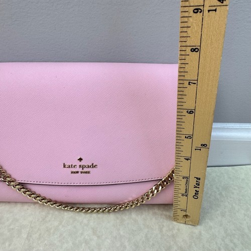 Bolso Bandolera Kate Spade Cuero Rosa Dorado Cadena Correa Cartera Pequeña - Imagen 4 de 13