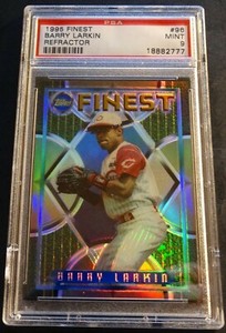 1995 BARRY LARKIN TOPPS FINEST REFRACTOR #96  PSA 9 REDS POP 7 (754)