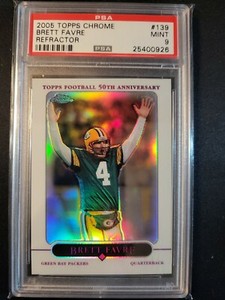 2005 Topps Chrome Brett Favre REFRACTOR card #139 PSA 9 card  POP 7