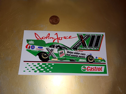 JOHN FORCE CASTROL XII CHAMPION Sticker / Decal VINTAGE ORIGINAL OLD STOCK