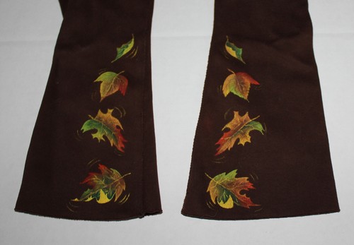 Vintage Ladies Brown Fall Leaves 100% DW Cotton Made in Philippines CAM - Picture 2 of 7