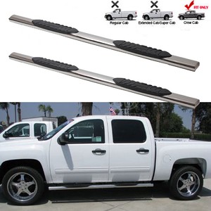 Fit-07-18-GMC-Sierra-1500-3500-Crew-Cab-5-034-Nerf-Bars-Side-Step-Running-Boards