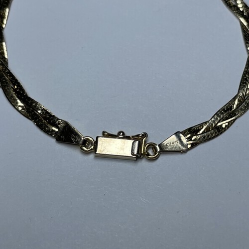 Pulsera trenzada de oro amarillo 14K Italia 7 pulgadas 5 mm de ancho, Italia, oritales - Imagen 4 de 8