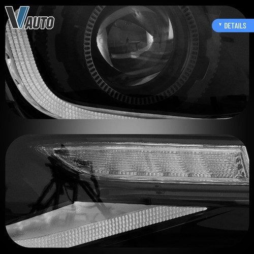 LED Headlights For 2014 2015 Chevrolet Camaro LS LT SS Projector Black Housing - Foto 9 di 16