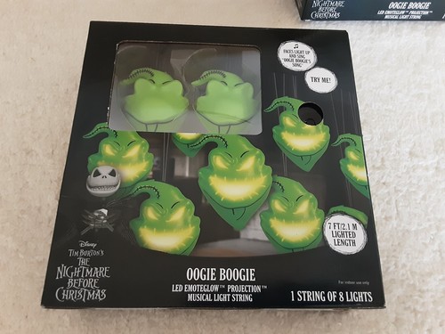 Set Of 2 Disney OOGIE BOOGIE LED Light String Emoteglow Projection Musical - Picture 2 of 9