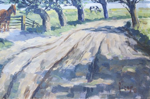 Antico dipinto olio su tela impressionista cavallo spagnolo inizio XX secolo - Foto 18 di 24