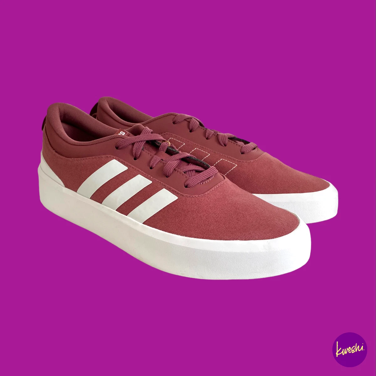 ADIDAS Men s FutureVulc Trainers Stripe Branding Plum UK 10 EU