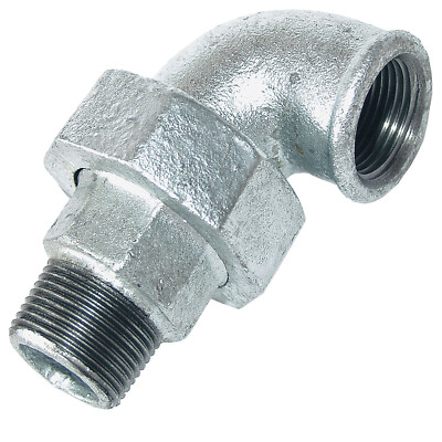 Temperguss Fitting verzinkt Winkelverschraubung konisch dichtend 90° I x A Nr.98