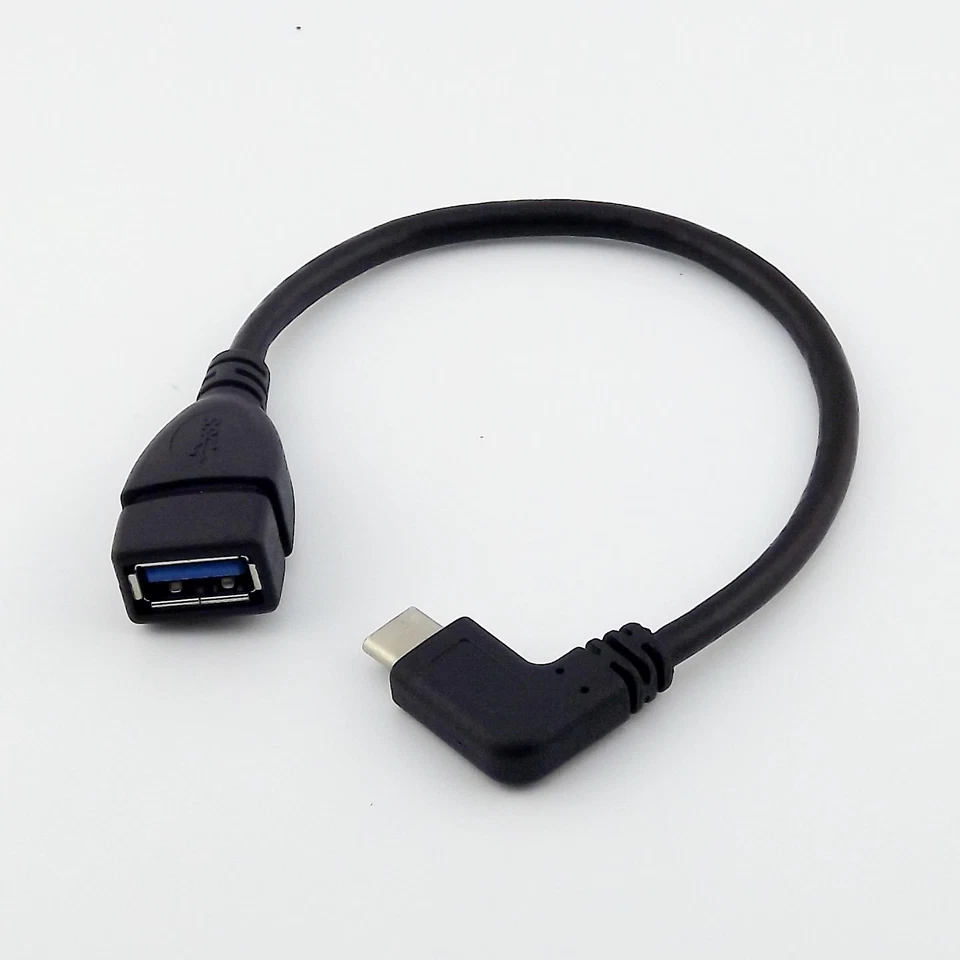 USB 3.1 Type C Male 90 Degree Right Angled to USB 3.0 A Female OTG Adapter Cable - Image 3 of 4