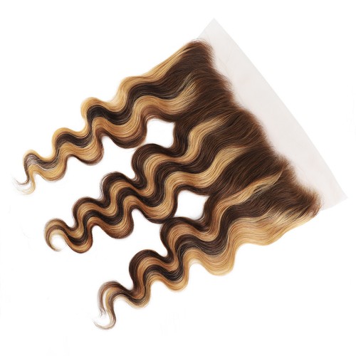 P4/27 Piano Color 4X4 Closure 13X4 Lace Frontal Curly 100% Human Hair Straight - Picture 6 of 12