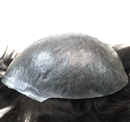Mens Toupee Injected Skin Hair Replacement System 100% Human Remy 8'' Hair Piece - Picture 2 of 46