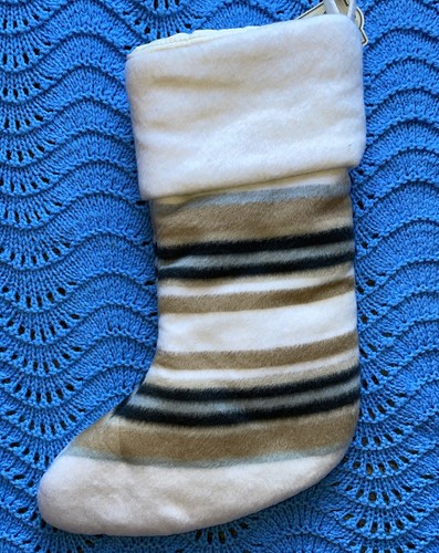 "Medias de Navidad Pottery Barn Pendleton Mozart Yakima a rayas color crema tostado 19"" nuevas con etiquetas" - Imagen 3 de 3
