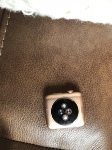 apple watch gold aluminium case with pink sand sport loop