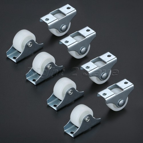 8Pcs Single Wheel Fixed Caster Castor 25-40mm Dia Top Plate Furniture Trolley - Picture 11 of 20