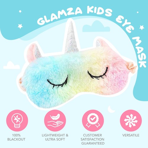 Girls Kids Sleeping Unicorn Eye Mask Travel Sleep Women Blindfold Sex Blackout - Picture 5 of 21