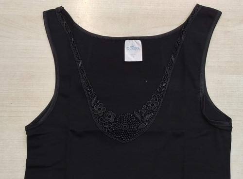 CANOTTIERA SPALLA LARGA DONNA IN PIZZO - Picture 4 of 25