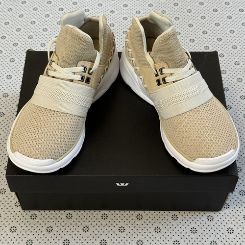 Supra Catori Mid Top Lace Up Knit Bootie Trainers Sneakers UK 2.5 EU 35.5 Tan - Picture 24 of 24