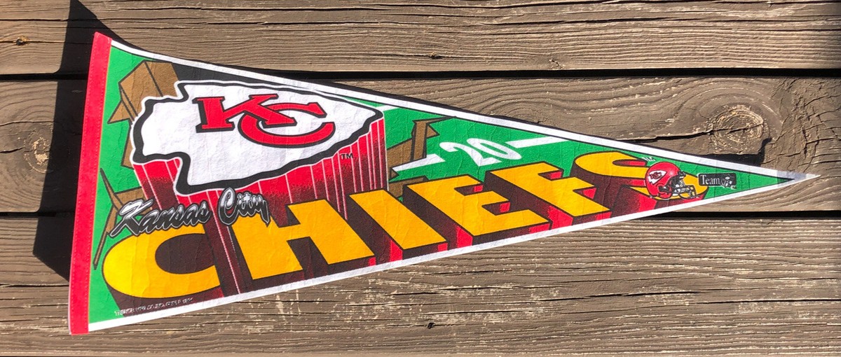 Rare Vintage NFL Kansas City Chiefs Full-Size Pennant Banner Flag