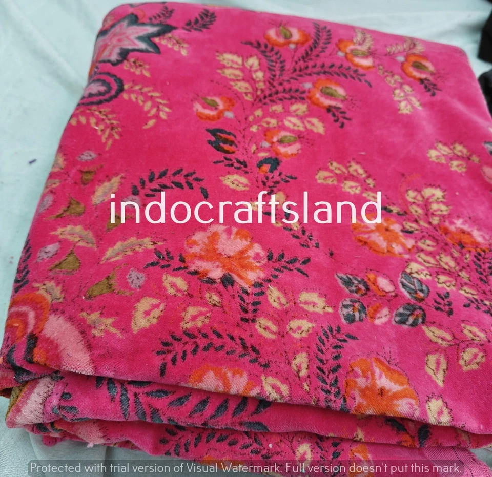 Tela de tapicería de terciopelo indio tela para correr de costura cactus por yarda floral Foto 2 de 4