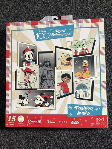 Disney 100 Holiday Retro Reimagined 15 Days of Socks Size 9-2.5 New - Picture 6 of 7