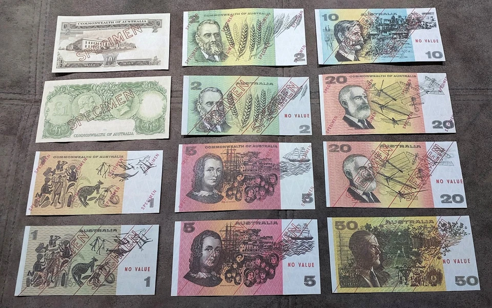 用 W/M 澳大利亚联邦 1953 - 1974 年在纸上翻印。 规格!!! — 第 2/4 张图片