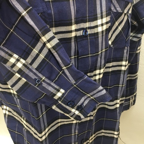 Brooklyn Express Button Front Shirt Men's XL Multi-Color Flannel Plaid Patches - Picture 8 of 10