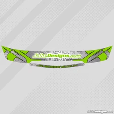 JakeDesigns HELMET VISOR STICKERS/STRIPS in Hot Green & Silver Chrome KARTING 