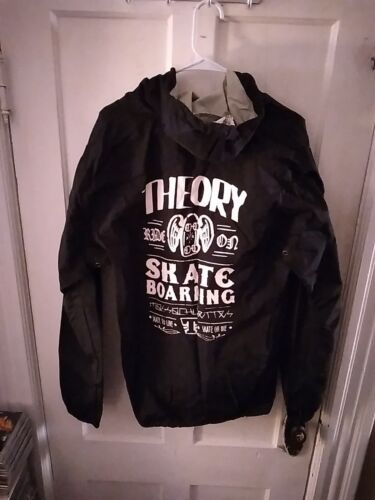 Theory Skateboarding Raincoat/Windbreaker - Size L - Black - Hooded - Picture 2 of 7