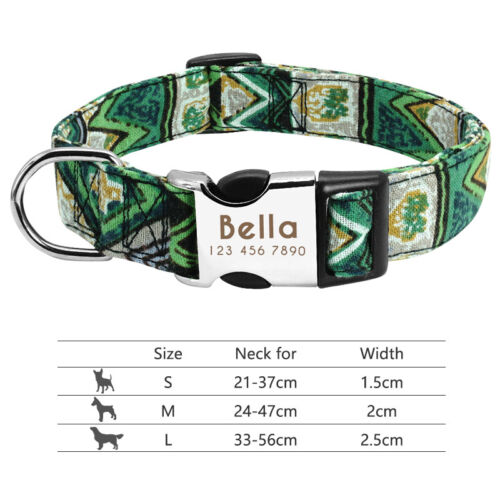 Personalisiertes Hundehalsband für kleine mittelgroße große Hunde & Haustier Katze - Bild 23 von 51