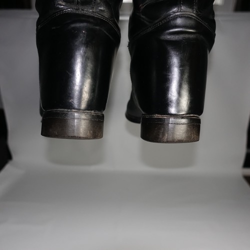 Vintage 1940s Black Leather Equestrian Motorcycle Riding Boots Sz 10 Made In USA - Picture 14 of 24