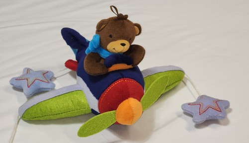 Lambs & Ivy Baby Aviator Musical Baby Crib Mobile Plush Bear Soother Toy - Picture 4 of 12