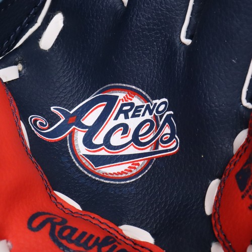 NUOVO guanto da baseball Rawlings Reno Aces 9" giovanile TMH91SB RHT rosso bianco blu MiLB - Foto 2 di 8
