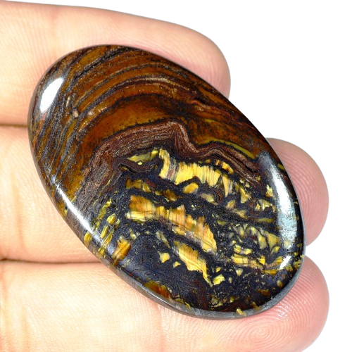 Free Shipping Natural Golden Fire Red Iron Tiger Oval Cabochon Gemstone BS- - Picture 6 of 10