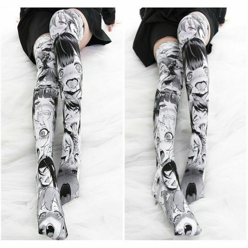 Lady Girls Japanese Thigh High Socks Stockings Over Knee Lolita Kawaii Cute Slim - Picture 5 of 13