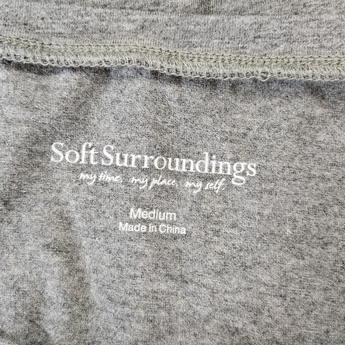 Weiche Umrandung Damen Tunika Top Gr. M grau Seide Rüschensaum Freizeit Arbeitskleidung  - Bild 12 von 13