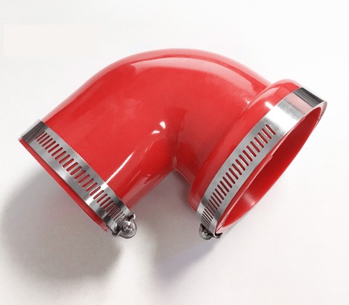 2.5-3" 90 Degree Rubber Elbow Coupler Intake Reducer ,2 Clamps Red Blue Black - Foto 4 di 4