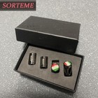 Italy Italian Flag Sport Style Titanium Wheels Tire Tyre Valve Caps Cover Emblem