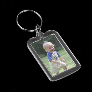 keychain blank acrylic holder rings transparent pieces key frame