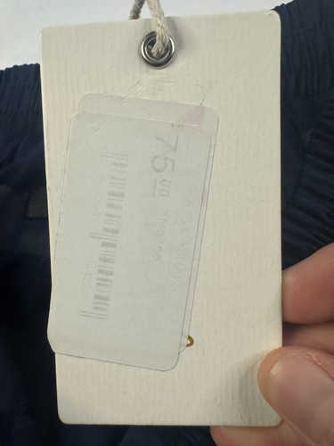 THML Anthropologie Shorts Medium Sweat Drawstring Mid Rise Stripe Navy White NWT - Picture 4 of 9