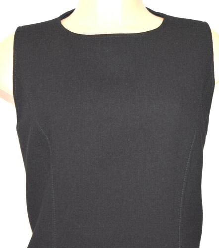ANDREW GN BLACK WIGGLE PENCIL SLEEVELESS FLORAL VELVET APPIQUE ON THE HEM SZ 46 - Picture 5 of 12