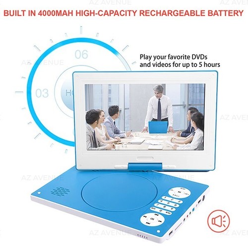 New 10” Portable DVD Player LCD Swivel Screen USB Hi-Fi Stereo Car CD DVD Player - Picture 2 of 10