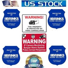 Waterproof Home Security Cameras Alarm System Stickers For Windows Warning Decal